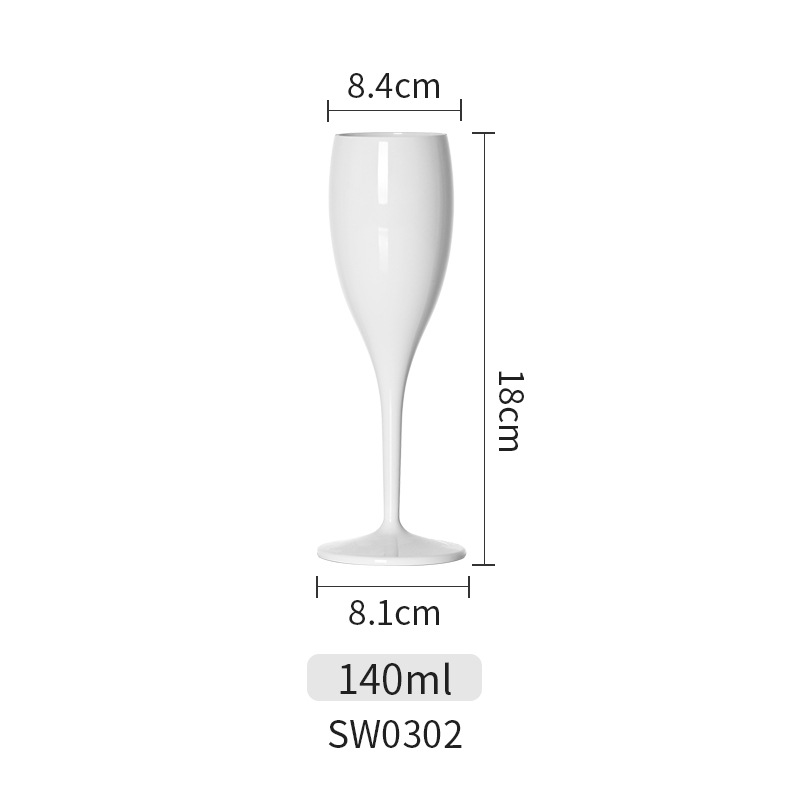 Copa de champán, barra de PC gruesa de alto valor, vino dulce comercial, copa de vino blanco, copa de acrílico transparente