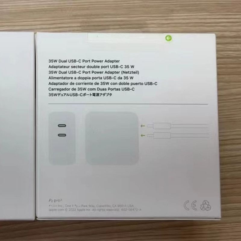 Apple純正35WデュアルUSB-Cポート電源アダプター、コンピューター、携帯電話、タブレット充電器に適用|undefined