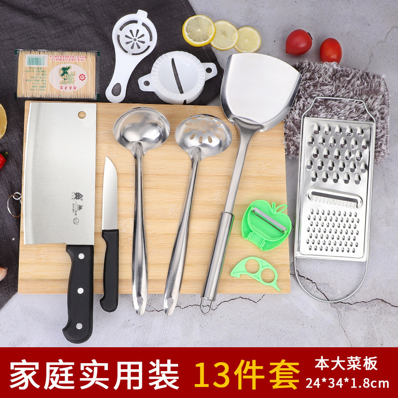 Kit de cuchillo de cocina doméstica cortar cuchillo de corte de cocina Yangjiang tres piezas set de cuchillos de bambú moldeo por inyección sin