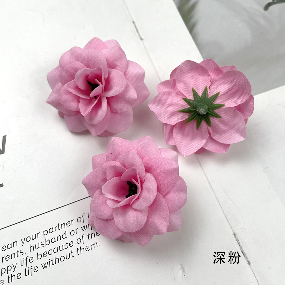 Simulación de tela de terciopelo de pequeño ángulo flores de rosa DIY sombreros hechos a mano arreglos de flores bolsas de props para el hogar adornos florales