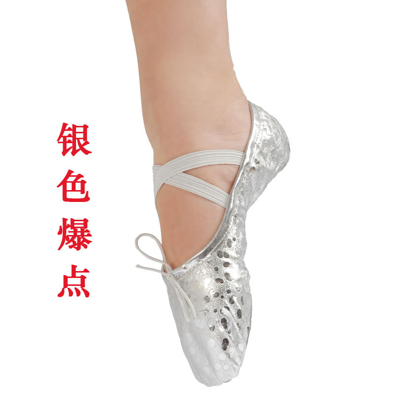 Zapatos de baile dorados, zapatos de entrenamiento de suela suave para niños y mujeres, zapatos de ballet para niñas, garras de gato, actuación de danza folclórica del vientre para adultos