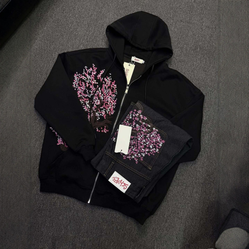 European and American Cross-Border Ins-Style Personalized Embroidered Sweatshirt Long-Sleeve Pullover Hoodie Vintage Jacket Street Fashion