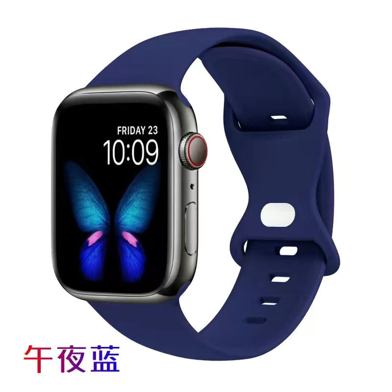 Suitable for iwatch Apple Watch butterfly clasp silicone strap 3/2/1st generation SE strap Apple 6/5/4th generation undefined