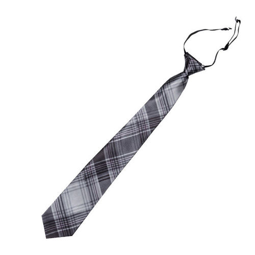 DK Tie Men's Easy-Draw College-Style Uniform Accessory: Brown & Blue Plaid, No-Knot JK Bow Tie Shirt—Sweet & Cool for Her