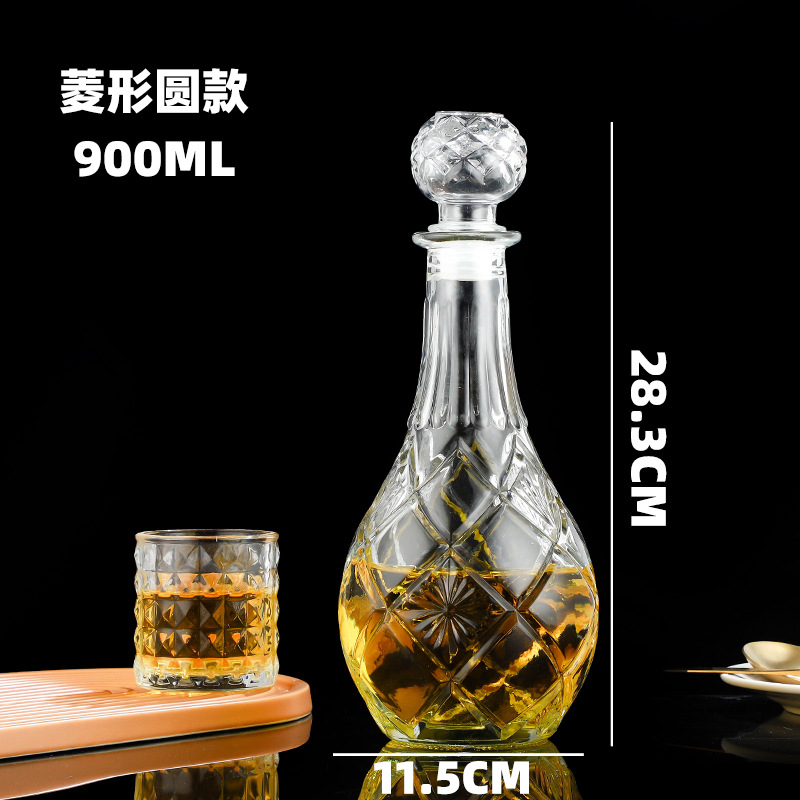 Moda tallado botella de vino jarra de vino engrosada botella de vino Vino sellado botella de vino vacía