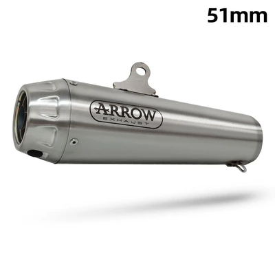 Suitable for Motorcycle Exhaust Pipe Modification Italian Arrow Domestic Arrow Baseball Silencer Back Pressure Tail Section (Motorcycle exhaust pipe) - stainless-steel-titanium-color-long-mark-51mm-welded-lifting-lugs