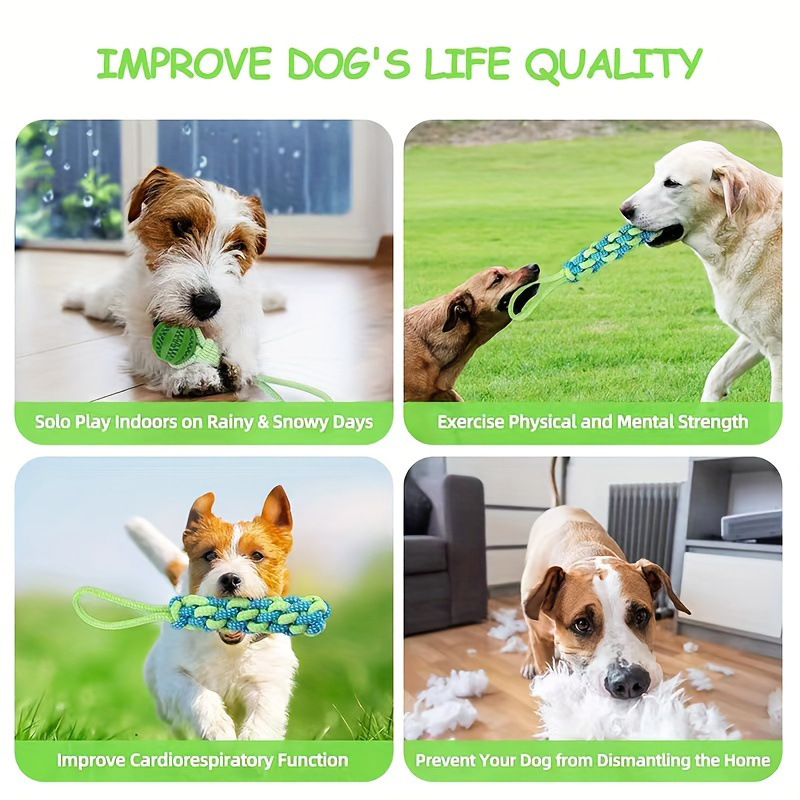 Durable Dog Rope Toy For Interactive Chewing And Teeth Cleaning_voghion.com