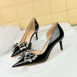 638-AH17 European and American Style Fashion Banquet Women's Shoes High Heels, Thin Heels, Shallow Mouth Pointed La