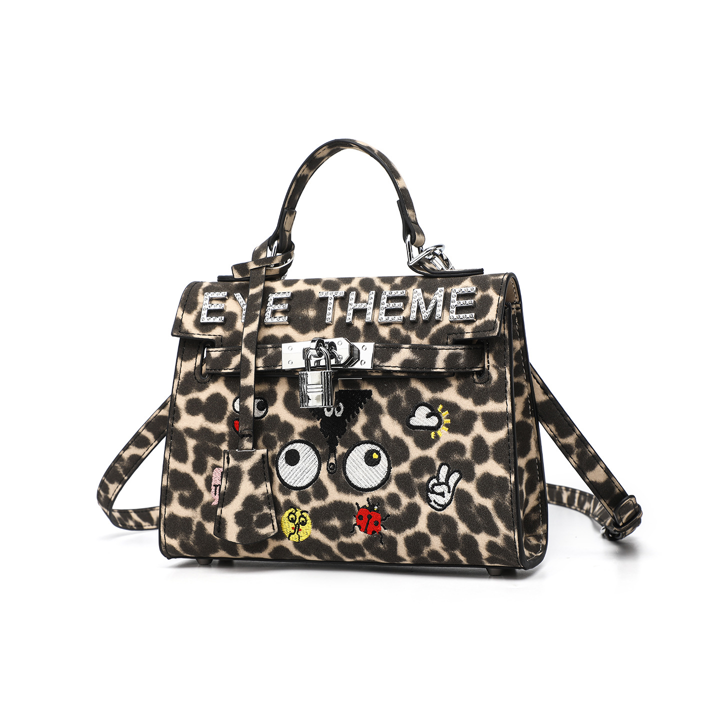 Europa y América clásica pequeña bolsa de platino para mujeres leopardo nobles mujeres niñas y niños en forma de bolsa cuadrada inclinada 2791 #