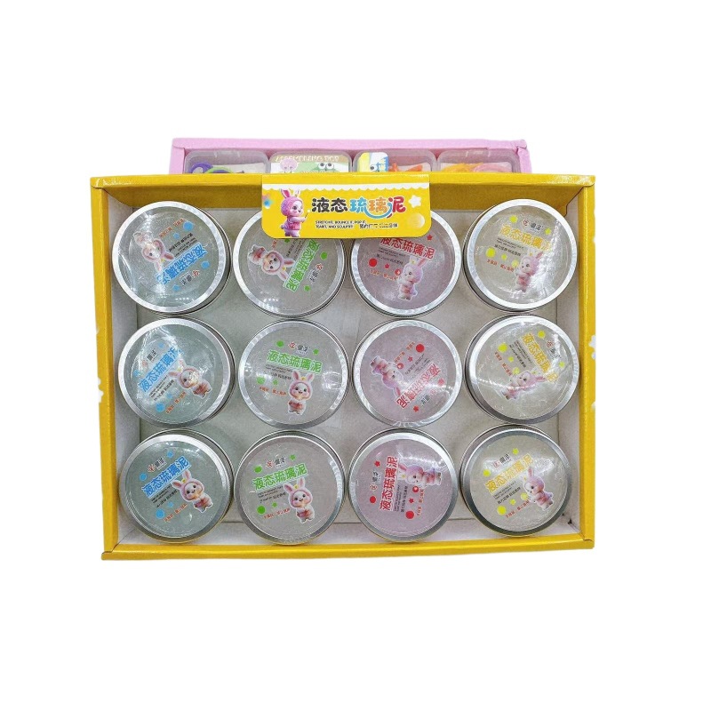 Iluminación decolor barro de vidrio líquido barro de cristal barro de color barro slime estirado barro botella redonda blanca dibujos animados 2 yuan al por mayor