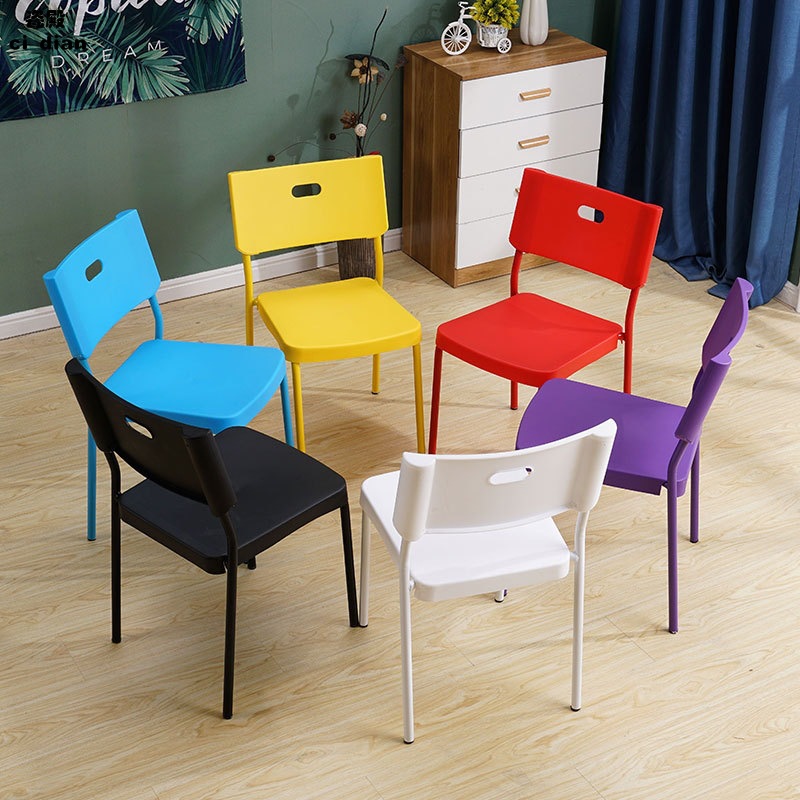 塑料凳子椅子餐椅现代简约家用靠背椅成人加厚书桌椅电脑椅休闲椅