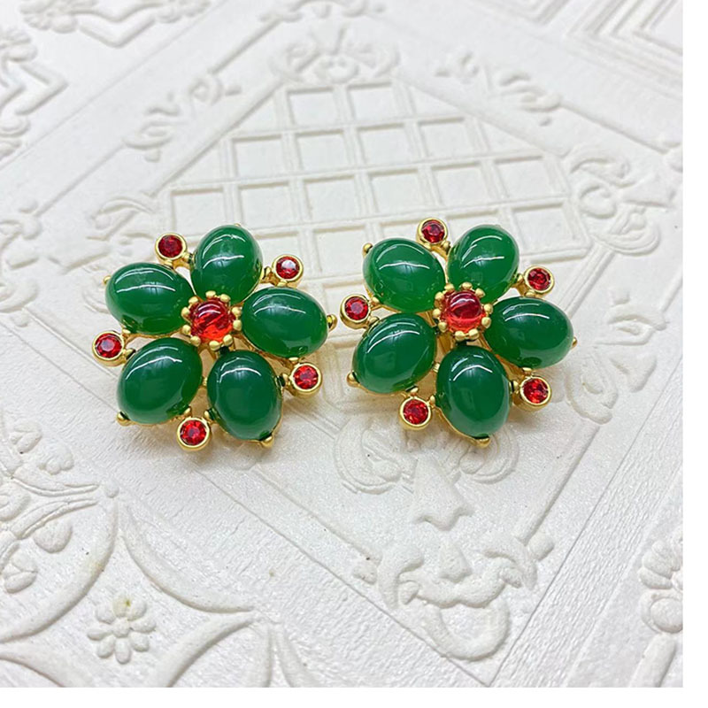 Retro Flower Alloy Plating Womenu0027S Ear Studs 1 Pair