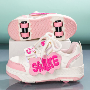 Children's heloo shoes fashion outdoor student roller skates cross-border velcro double-row leisure sports skating roller shoes