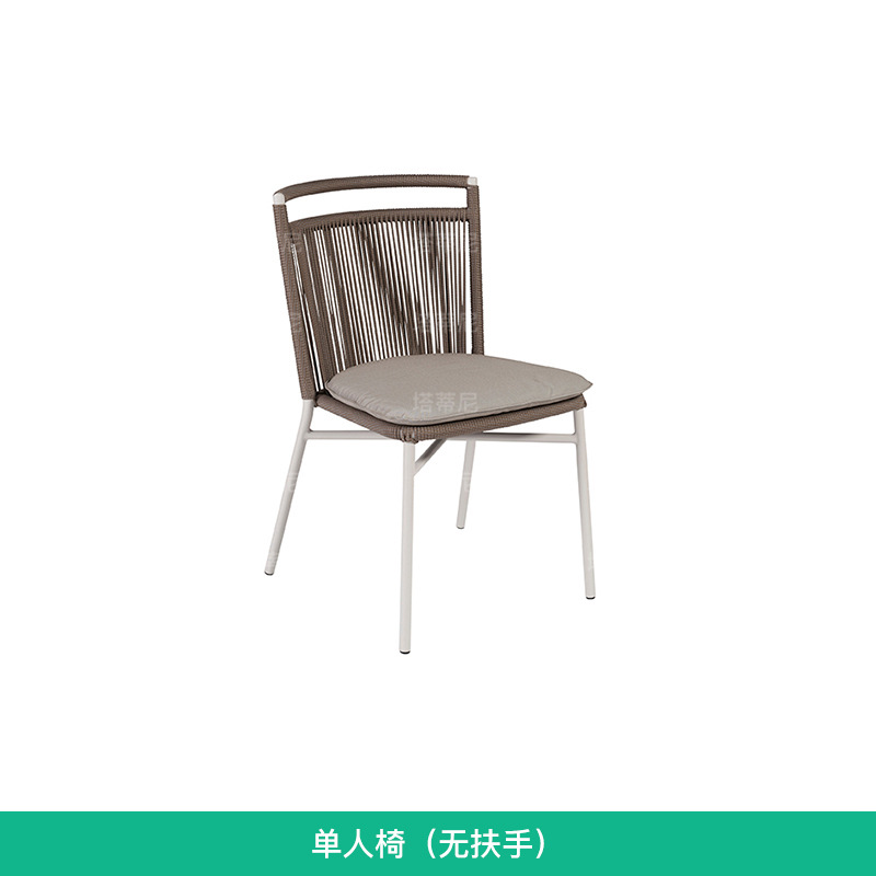 Mesa y silla al aire libre, muebles de caña creativos, jardín, terraza, villa de lujo, sala de sol, protección solar, combinación de ocio simple. image 6