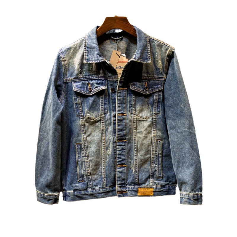 2023 primavera nueva ropa de abrigo de mezclilla de los hombres jóvenes abrigo de mezclilla chaqueta guapo superior ropa de los hombres de moda coreana