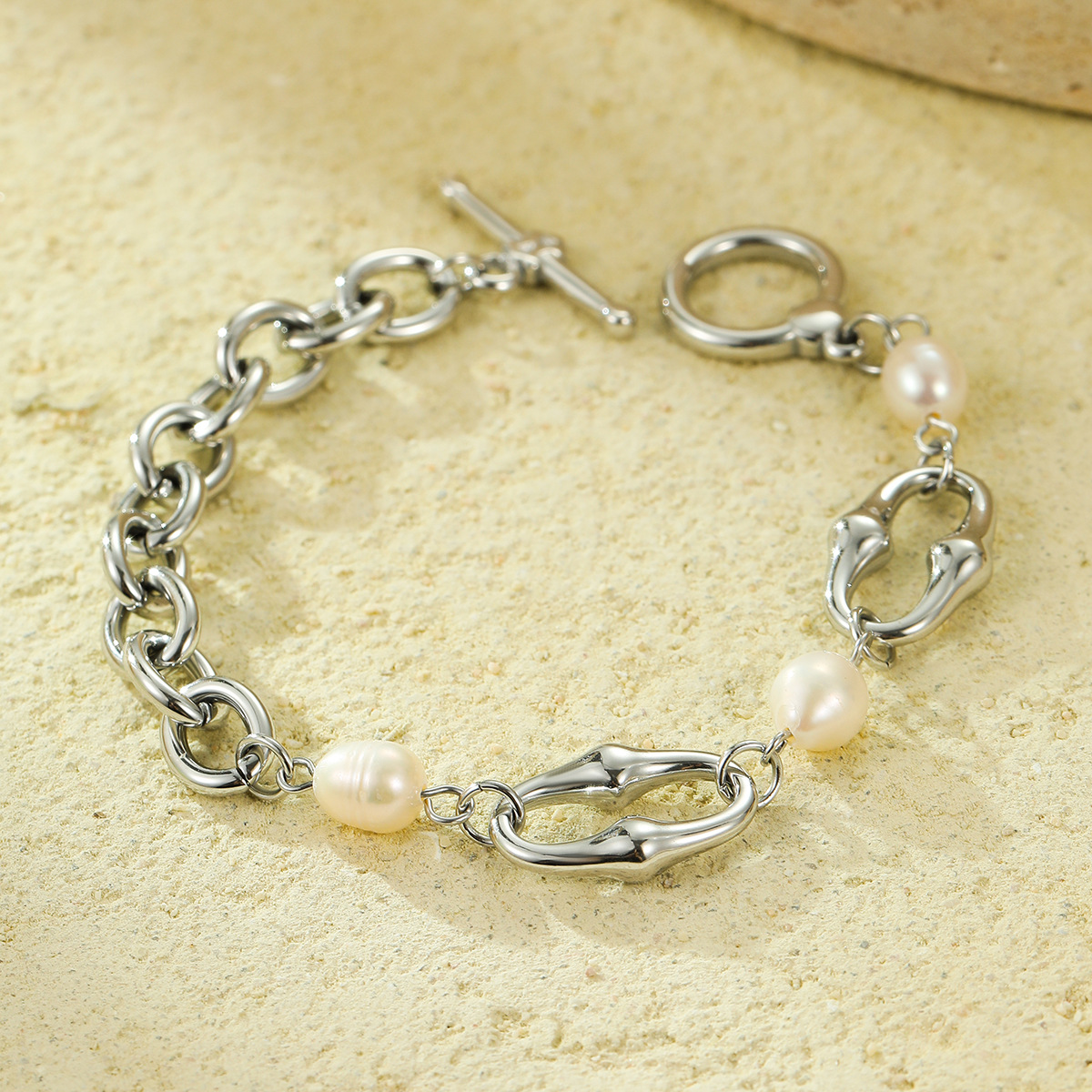 Daily Occasion PVD Coated Real Gold Plated Geometric 304 Stainless Steel Casual Simple Style Waterproof Non Tarnish 304 Stainless Steel Bracelets