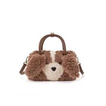 热风手提斜挎包2025年冬季新款女士小狗卡通迷你可爱女包百搭包包