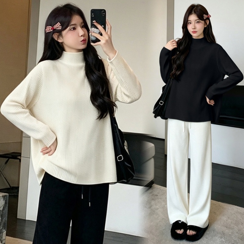 2026 new autumn/winter collection of maternity knit tops: loose-fitting, versatile, and available in plus sizes