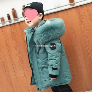 Anti-season Treatment Children's Down Jacket Long Thickened Boys' Winter 2023 New White Duck Down Jacket for Children