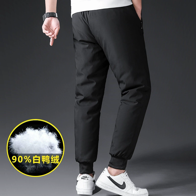 Winter keep warm trousers with down, (Cross-border trading), increased thickness, high waist