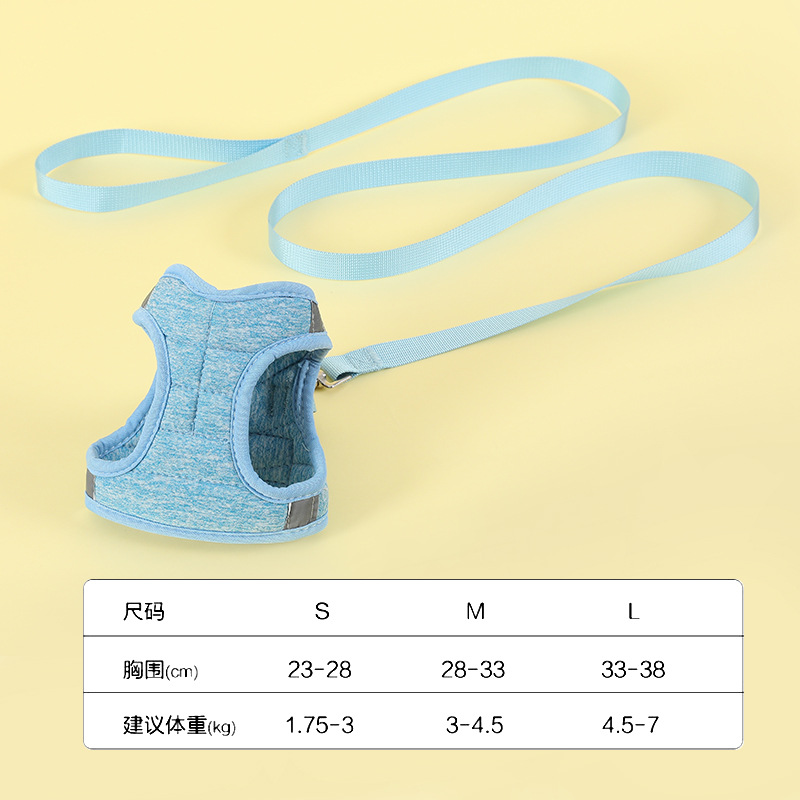 Correa de perro mascota gatito chaleco reflectante correa de pecho perro caminando cuerda anti-rotura al aire libre Cadena de perro pequeño