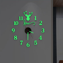 夜光钟客厅卧室静音时钟免打孔创意diy挂钟表挂墙简约现代装饰表