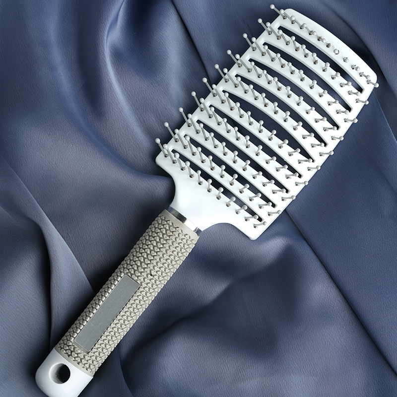 Vino rojo masaje peine grande curvado peine peluquería señora esponjosa forma curling peine pelo recto costilla peine de una sola pieza de entrega