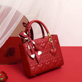 红色婚包新娘结婚女包2024新款送女友高级大容量手提单肩斜跨包