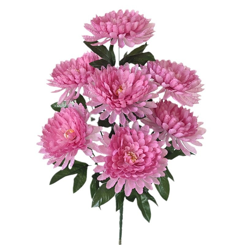 Fábrica mayorista de simulación de 7 flores ricas y lujosas flores simuladas decoración floral paisajismo simulación flores falsas flores flores falsas flores flores falsas flores de crisantemo