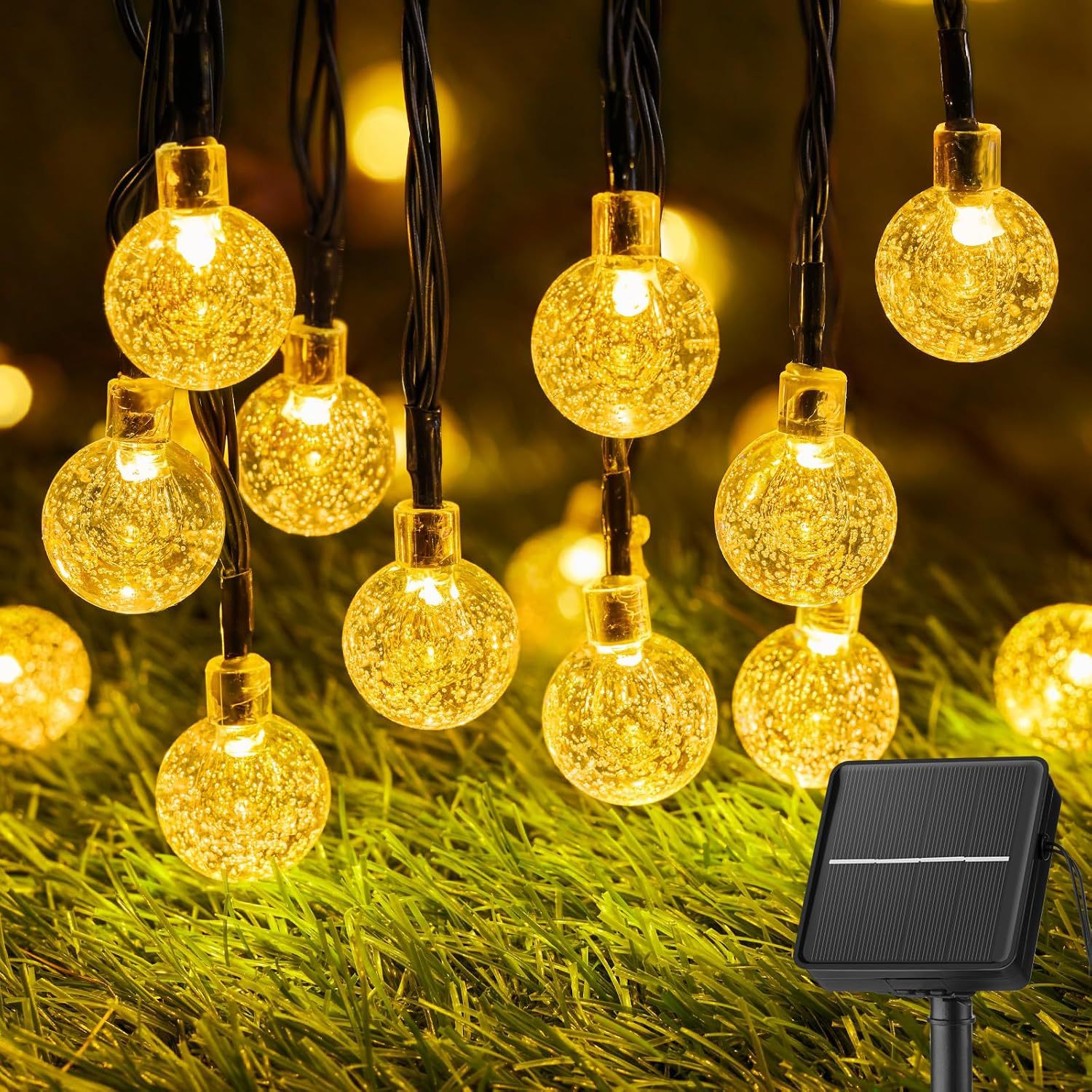 Guirnalda de luces LED con forma de burbuja solar, luces navideñas para exteriores, impermeables, para jardín, camping, con luces decorativas ambientales