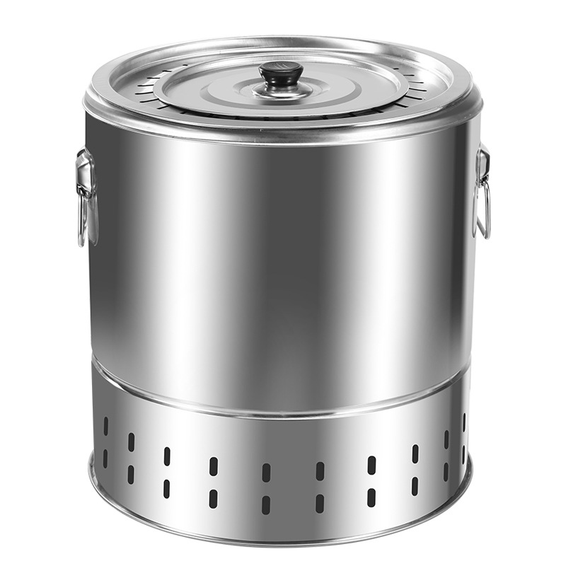 Zibo barbacoa de acero inoxidable al aire libre estofado horno en forma de cilindro hogar libre de humo colgando horno engrosado multifunción barbacoa horno