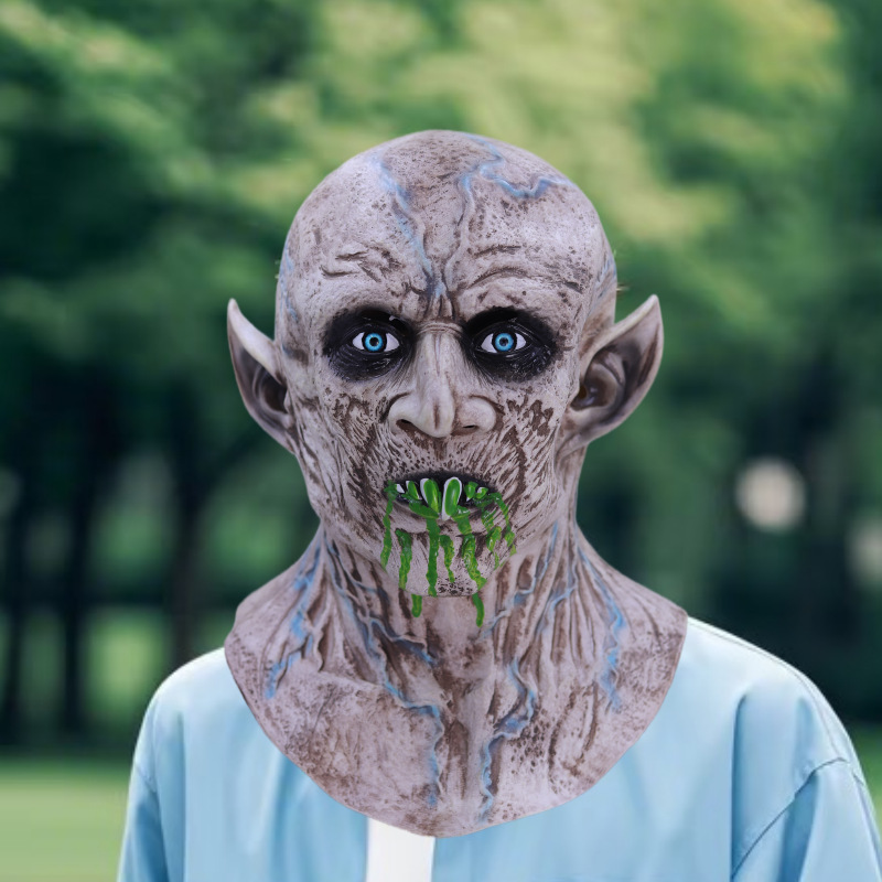 2025 nueva máscara de látex de Halloween, colmillos de miedo, fiesta de baile de vampiros, cosplay, camino de disfraces