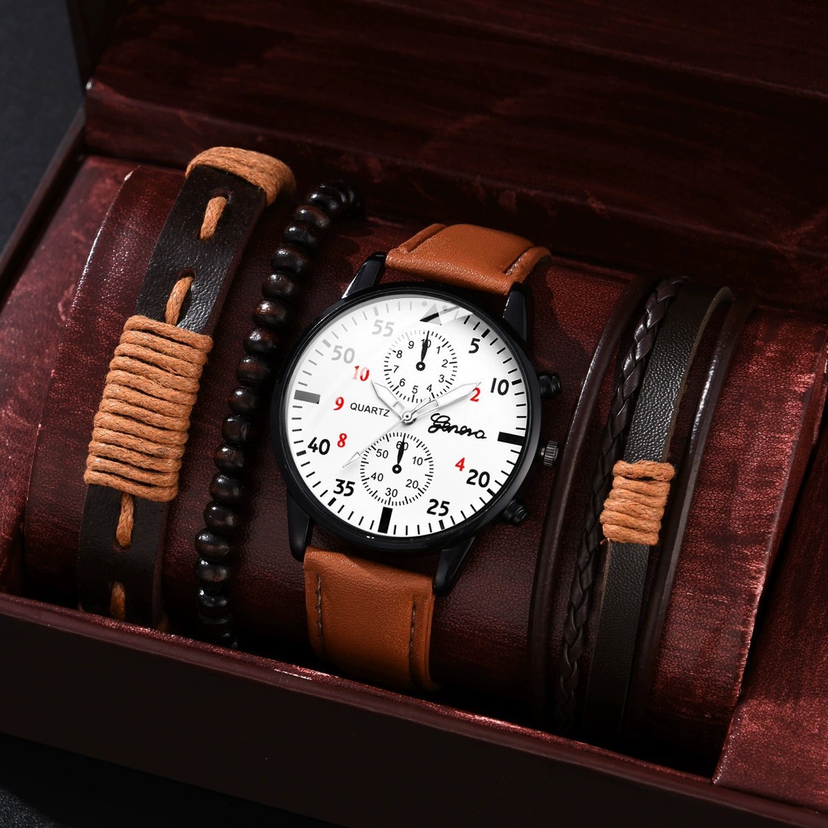 Aliexpress New Men's Versatile Fashion Watch Hot-Selling Business Two-Eye Wristwatch Factory Direct Sale Watch
