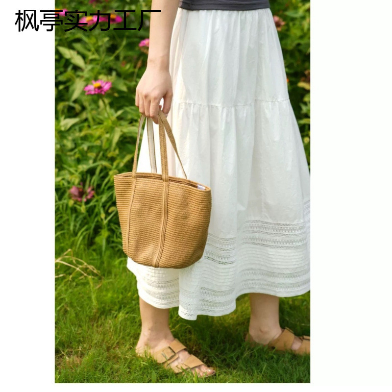 2025 New Woven Bag, Women's Woven Handbag, Small Capacity Paper Woven Tote Bag, Cosmetic Bag, Summer Style, Free Shipping