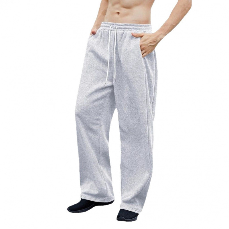 Men's Clothing TK Men's Sweatpants Waist Drawstring Straight Wide Leg Loose Trousers Sports Pants With Pockets_voghion.com