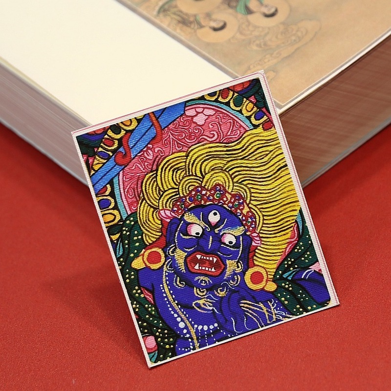 手描きの金描きチベット生の8つの守護者ザキラムタンカ卸売絵画コアボックス特別なキャンバス|undefined