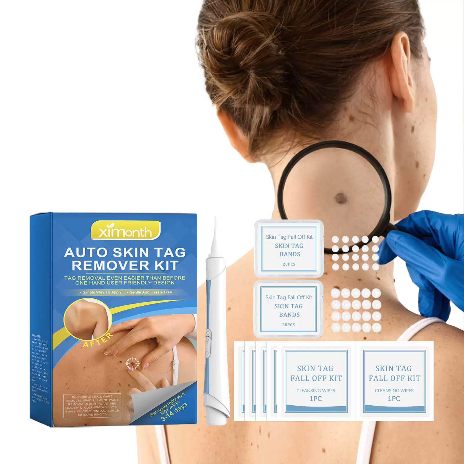 Ximonth 双头克疣笔套装 滋润淡化身体肉粒疙瘩皮肤护理清洁霜