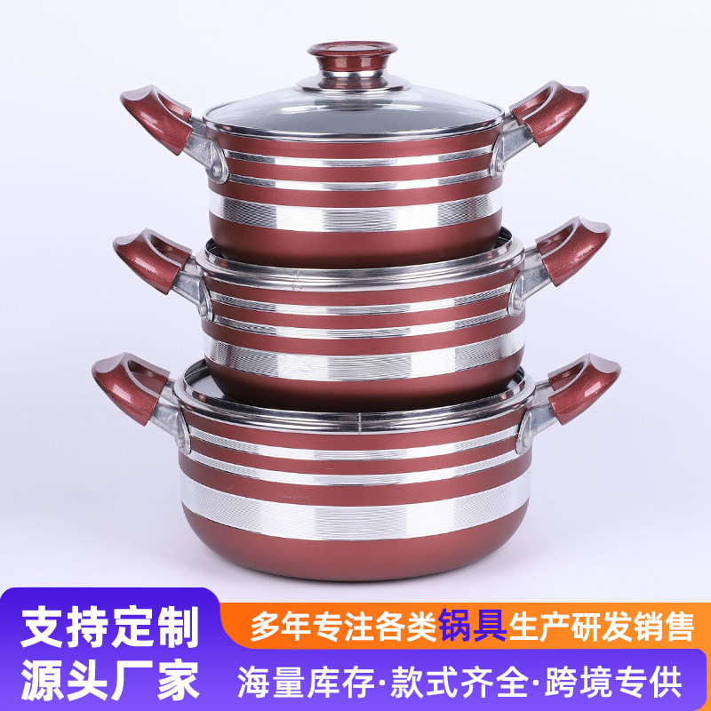 Tres piezas de set de paneles caseros pan antiadherente regalo de reunión anual al por mayor multifuncional estofado pan caja de regalo