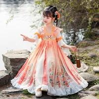Для девочек Hanfu в китайском стиле детские весенние и летние старинные костюмы детские платья