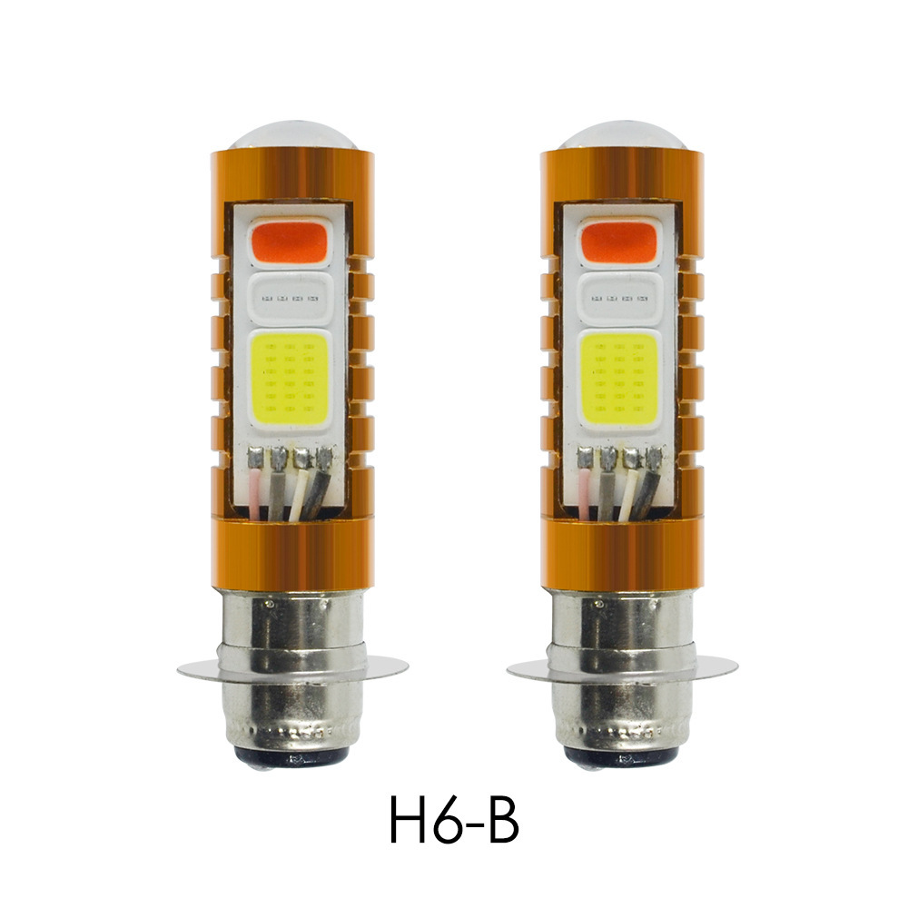 하이라이트 자동차 LED 디코딩 3 색 COB 안개등 H4 오토바이 빛 H4 H6 80W COB 수정 3 조명