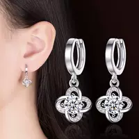 Silver earrings, accessory, simple and elegant design
