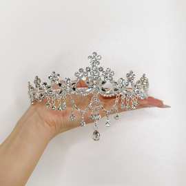 满钻锆石花朵王冠发箍轻奢气质设计头饰生日独特发饰欧美个性饰品