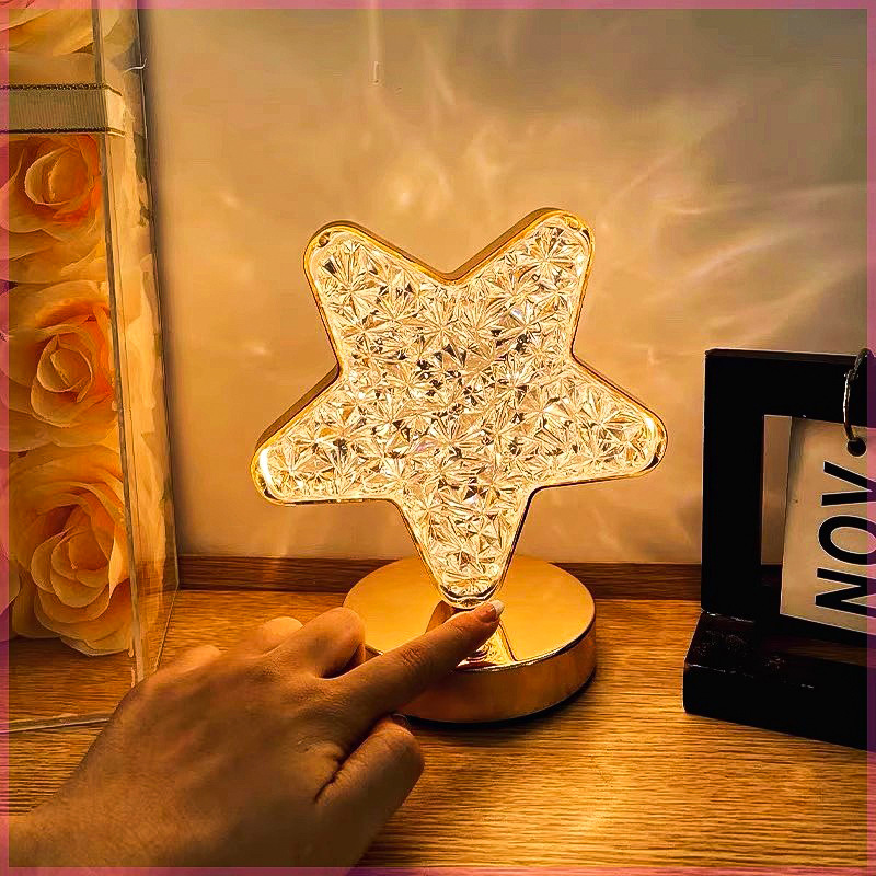 Estrellas en línea de la luna atmósfera lámpara de escritorio camping cabina lámpara de noche USB recargable toque dormitorio lámpara de cabezal de cama regalo
