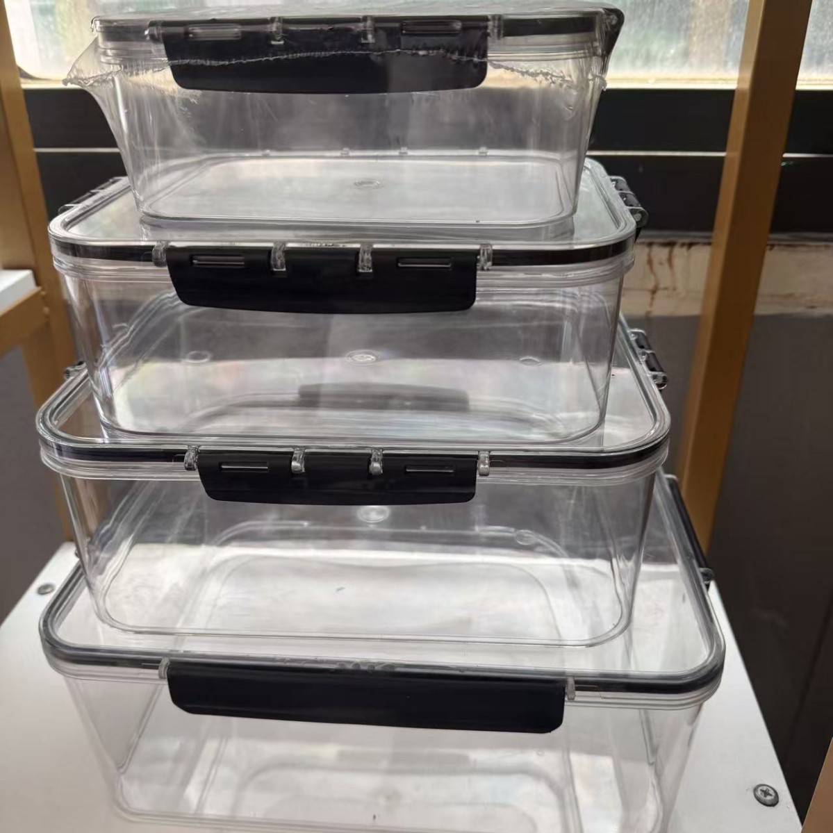 Tanque de almacenamiento transparente cuadrado caja de almacenamiento de alimentos granos de cocina frutas secas gruesas almacenamiento tanque de sellado image 12