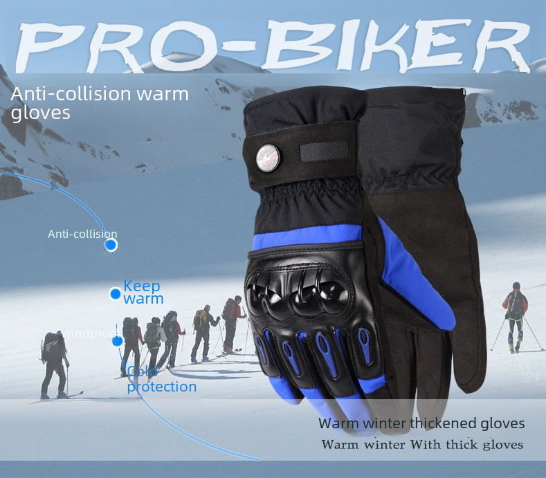 Gants de moto d'hiver à doigts longs, coupe-vent, chauds, imperméables, résistants aux chutes, gants de course pour hommes_voghion.com