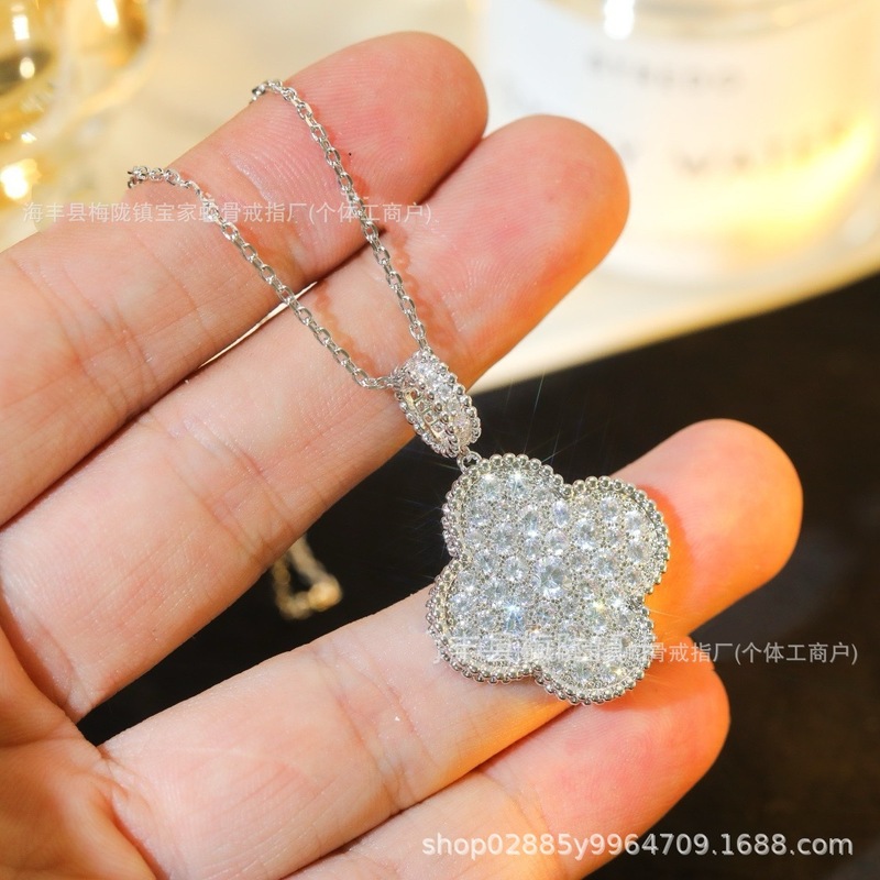 Fanjia 高バージョン大型四つ葉のクローバーネックレスレディース 18K ローズゴールドメッキホワイトマザーオブパールレッドアゲートペンダントセーターチェーン|undefined