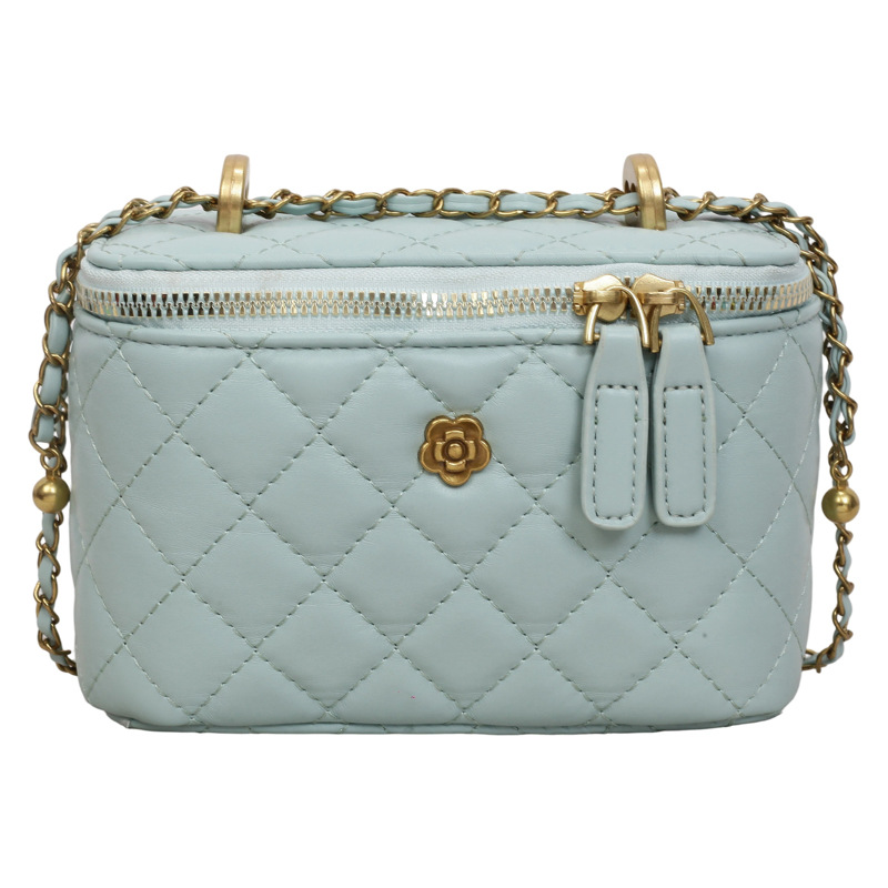 Bolso cuadrado bordado de diamante para mujeres 2026 nuevo comercio exterior de alta calidad humedad moda universal cadena mochila de hombro
