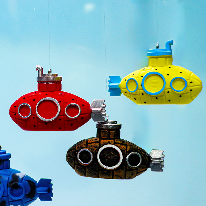 Buzo Blue Fatty Floating Mini Submarine Visualización de peceras Mundo submarino Decoración de peceras