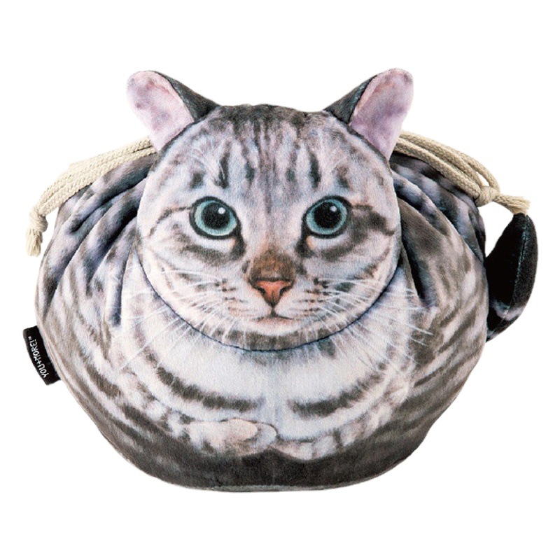Fenrichimeng Cat Department Cute Cat Makeup Bag Travel Storage Bag Cross-Border Drawstring Bag Large Capacity