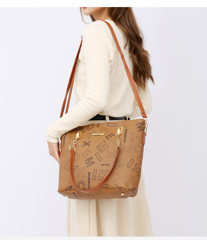 Cross-border foreign trade large-capacity new European and American retro mother-and-child bag multi-piece set women's bag, single-shoulder crossbody handbag undefined
